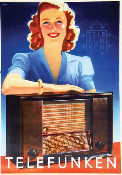 Telefunken vers 1930	HM
Affiche entoilée/...