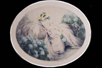 Les Hortensias gravure signée Louis Icart	ICART...