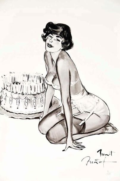 Belle Brune au Gâteau d'Anniversaire - Affiche...
