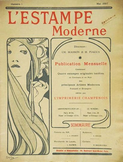 L'Estampe Moderne 1897	MUCHA ALPHONSE
Champenois
Couverture...
