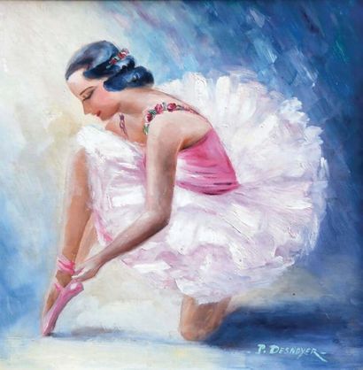 Danseuse Huile sur Bois signée P. Desnoyer...