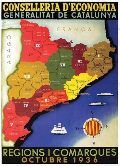 Regions i Comarques octubre 1936 Catalunya....