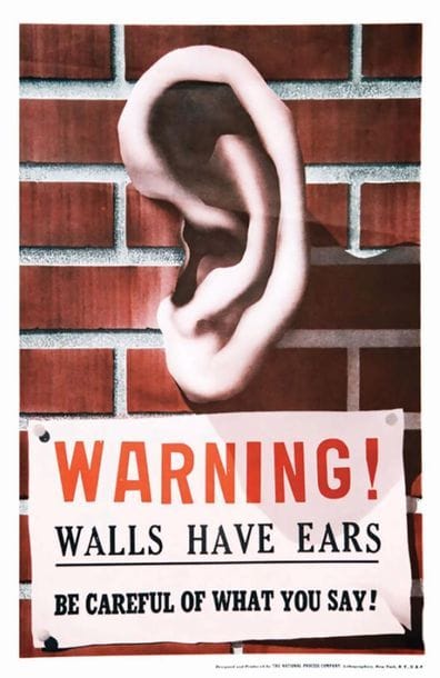 Warning Wall have Ears 1941
1 Affiche Non-Entoilée...