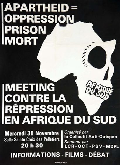 Appartheid = Oppression Prison Mort contre...
