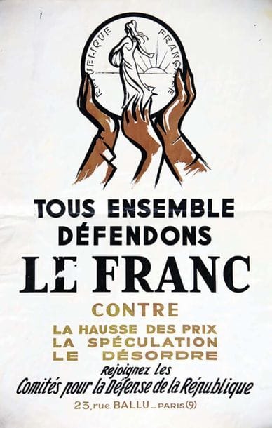 Tous Ensemble défendons le Franc vers 1960
Contre...