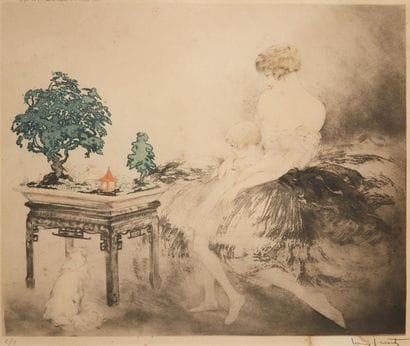 Louis Icart (1888-1950)
Le Jardin japonais....
