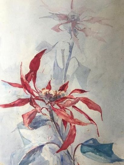 GIROU DE BUZAREINGUES
Fleurs rouges
aquarelle...