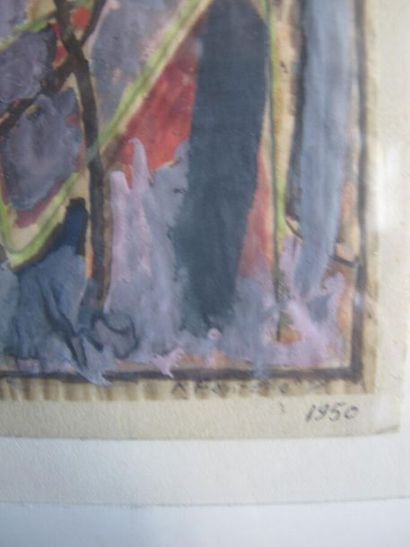 Ecole de Paris 
FONEN.R 
Aquarelle et gouache...