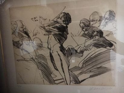WEISBUCH Claude (1927-2014)
Le violoniste
Gravure,...