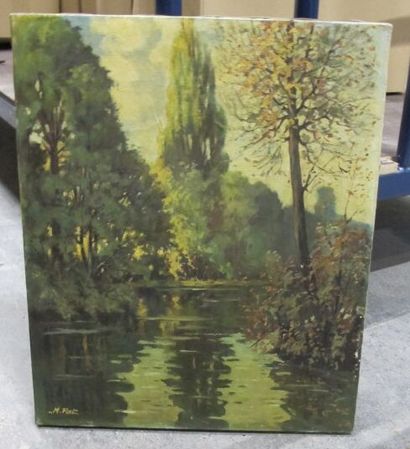 Ecole moderne
Paysage fluvial
Huile sur toile
Signée...