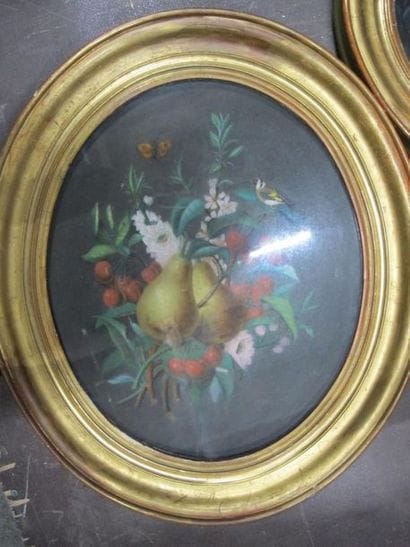 Paire de natures mortes aux fruits
Pastels...