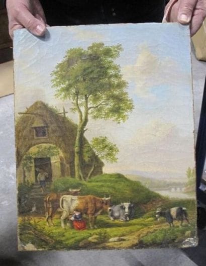 Ecole du XIXème siècle
Paysage de ferme
huile...