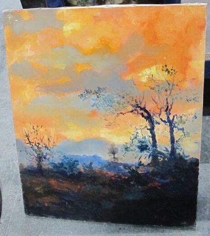 Paysage au couché du soleil
huile sur toile
44...
