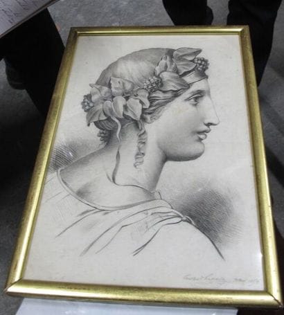 Ecole du XIXème
Portrait à l'antique
dessin...