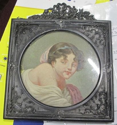 Portrait de jeune fille d'après Greuze dans...