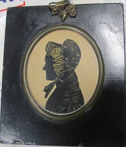 Portrait de femme de profil
encre noire sur...
