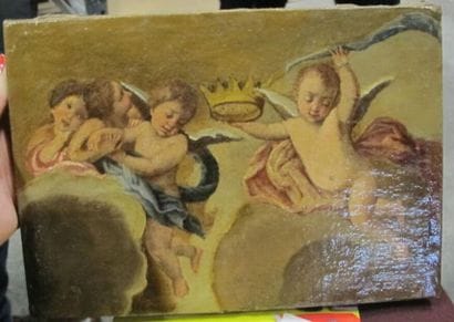 Amours dans des nuées
huile sur toile
 18...