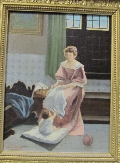 Mère jouant avec son enfant
huile sur toile...