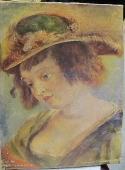 D'après Rubens
Portrait d' Hélène Fourment
huile...