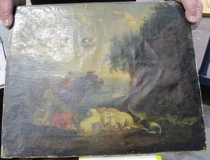 Bergère et son troupeau
huile sur toile (rentoilée)
...