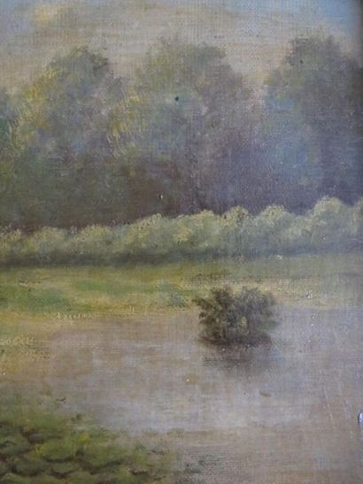 Ecole moderne
Bord de rivière
Huile sur toile,...