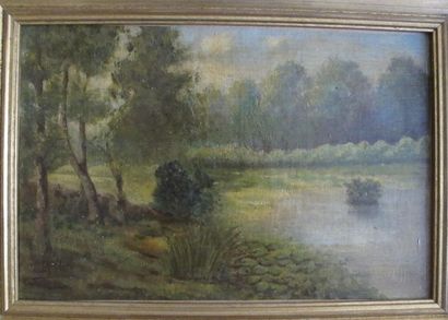 Ecole moderne
Bord de rivière
Huile sur toile,...