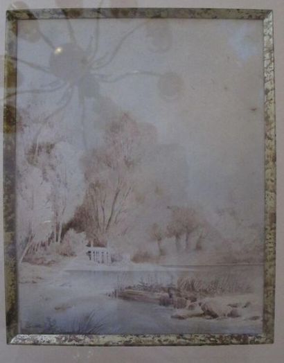 CICERI Eugène (1813-1890)
Vue d'un étang
Aquarelle...