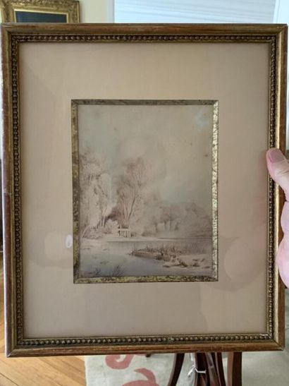 CICERI Eugène (1813-1890)
Vue d'un étang
Aquarelle...