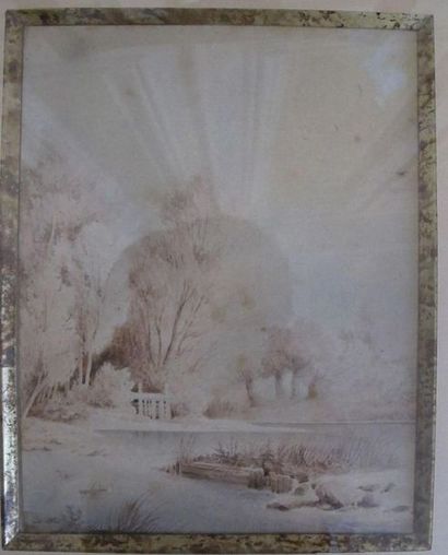 CICERI Eugène (1813-1890)
Vue d'un étang
Aquarelle...