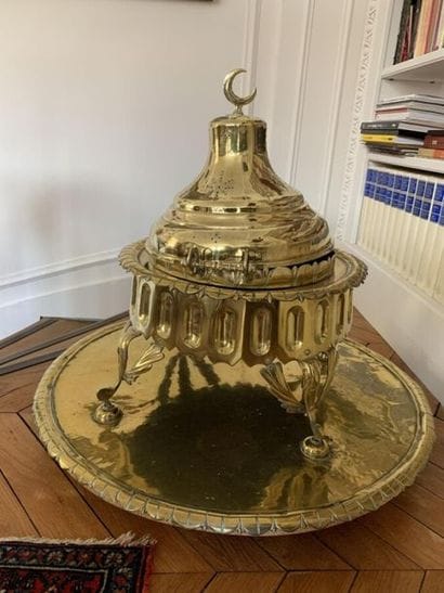 Brasero ottaman tripode en cuivre, avec plateau
H...