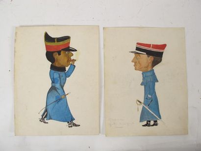 Caricature de Soldats (Affaire Dreysfus)
Deux...