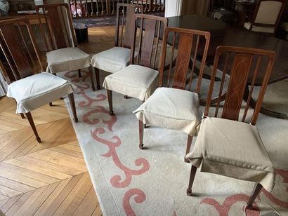 Suite de six chaises de salle à manger en...