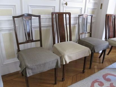 Suite de six chaises de salle à manger en...