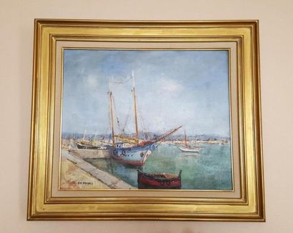 POLLACI Charles (1907-1989)
Voiliers à quai
Huile...