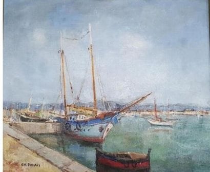 POLLACI Charles (1907-1989)
Voiliers à quai
Huile...