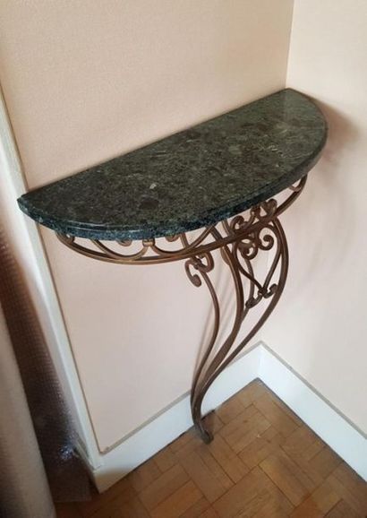 Petite console de style 1950 en bronze doré,...