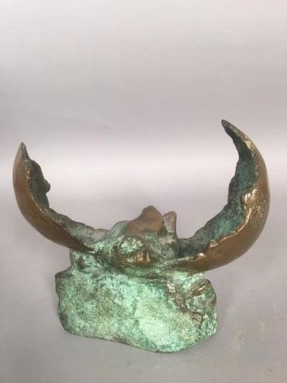 Ecole moderne, compostion en bronze demi...
