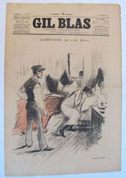 Reproduction du Gil Blas avec une lithographie...