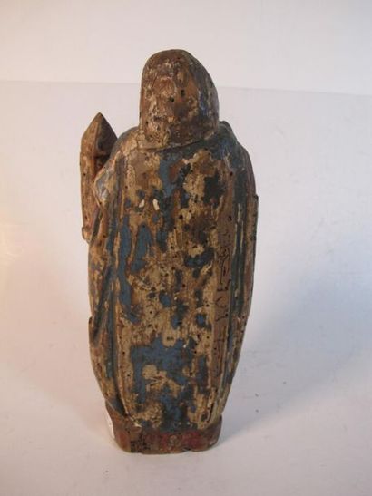 Sainte Barbe en bois sculpté et polychromé,...