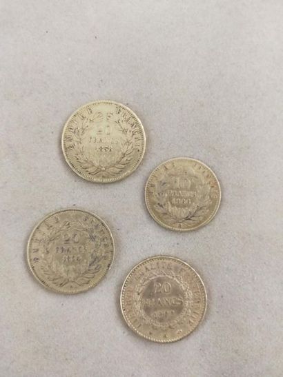 Trois pièces de 20 francs or, et une pièce...