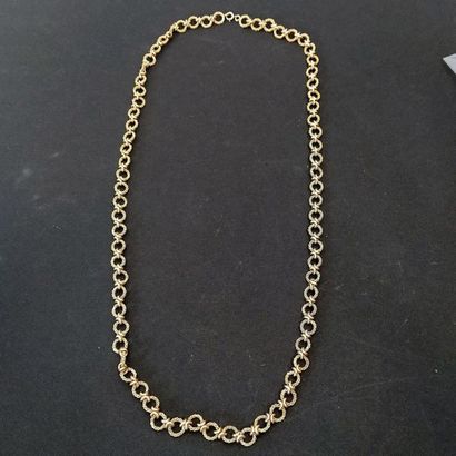 Sautoir en or jaune 18 k à motifs de ronds...