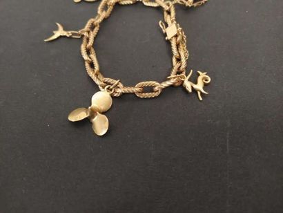 Bracelet souple en or jaune 18K, maille gourmette...