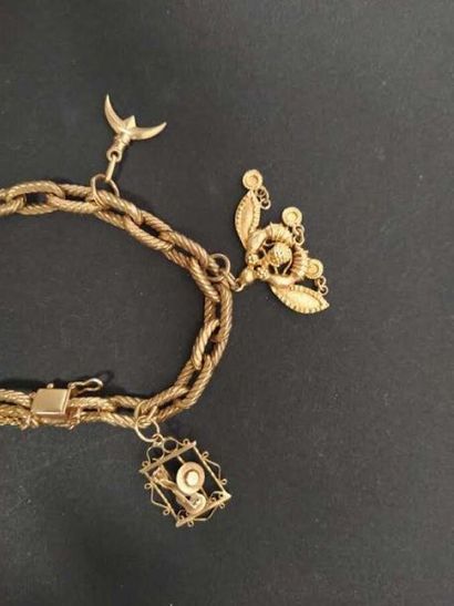 Bracelet souple en or jaune 18K, maille gourmette...