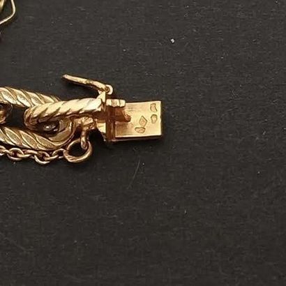 Bracelet souple en or jaune 18K, maille gourmette...