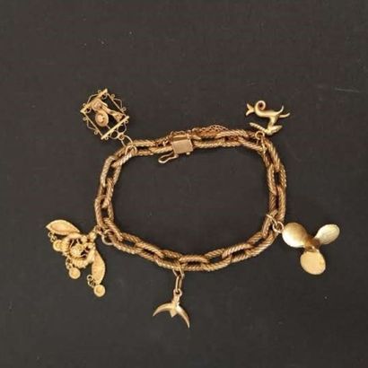 Bracelet souple en or jaune 18K, maille gourmette...