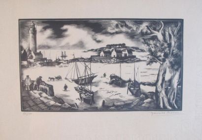 Ecole moderne
Deux gravures, une aquarelle
37...