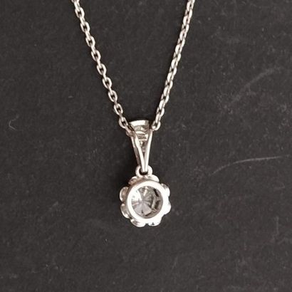 Pendentif en or gris 18 K (750 millièmes)...