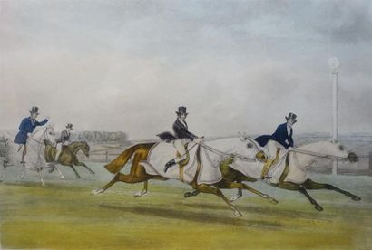 The Derby Pet, 
lithographie cadre en loupe...
