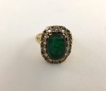 Bague marguerite en or jaune 750 millièmes,...