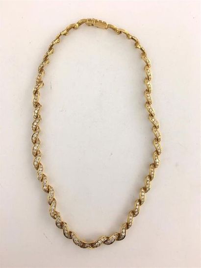Collier articulé en or jaune 750 millièmes,...